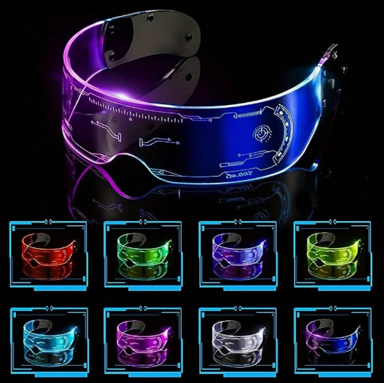 Lentes LED Futuristas – 7 Colores Neón