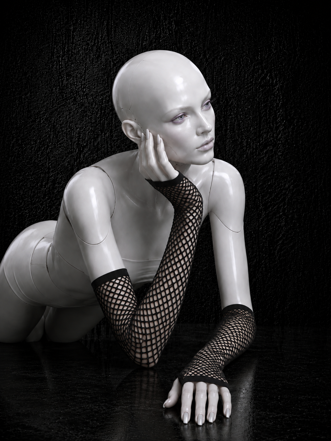 Mangas Fishnet Negras