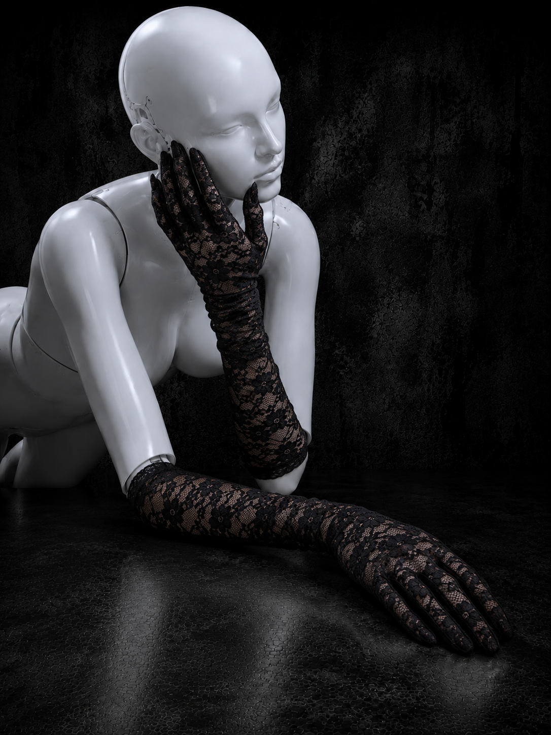 Guantes Largos de Encaje Noir